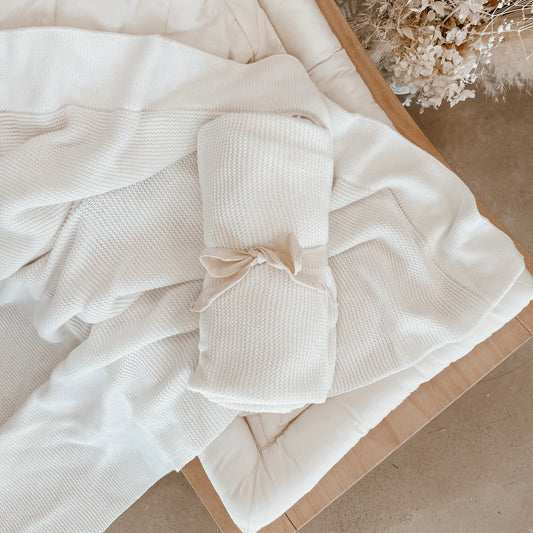 Heirloom Classic Knit Blanket | Vanilla