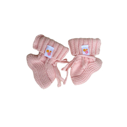 Knitted Booties | Baby Pink