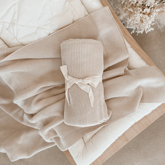 Heirloom Classic Knit Blanket | Toffee